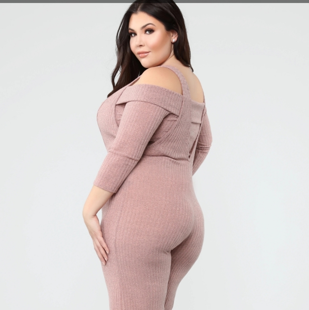 Over It All Ribbed Set - Mauve - Picture 3 of 3